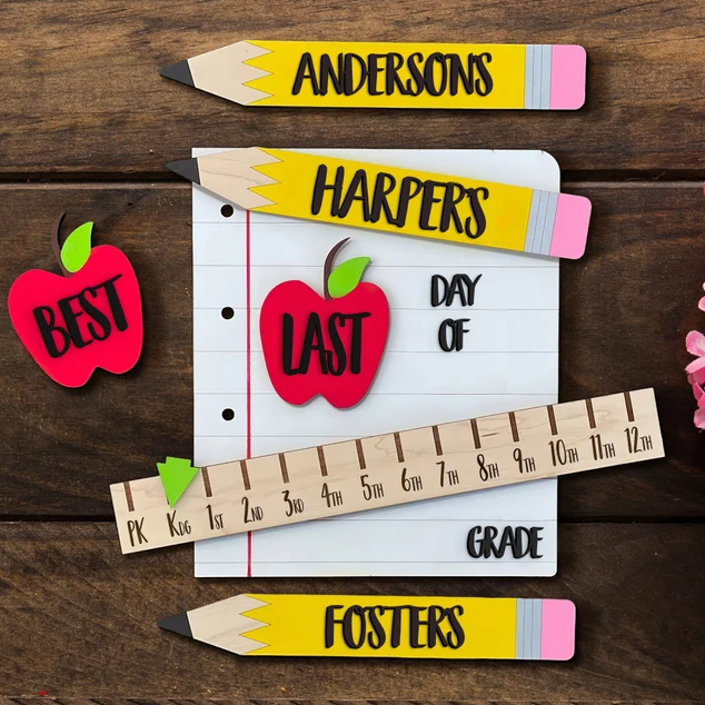 Personalised First/100th/Last Day of School Interchangeable Back to School Sign Prop For Kids Gift Ideas