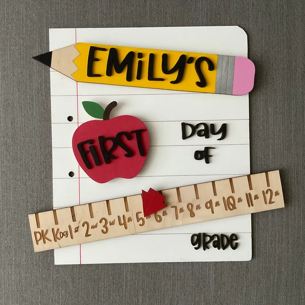 Personalised First/100th/Last Day of School Interchangeable Back to School Sign Prop For Kids Gift Ideas